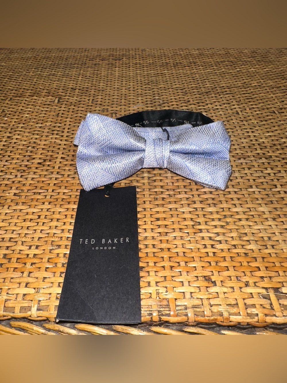 Ted Baker Mulberry Silk Bow Tie Men’s OS Blue Plaid Preppy Academia University